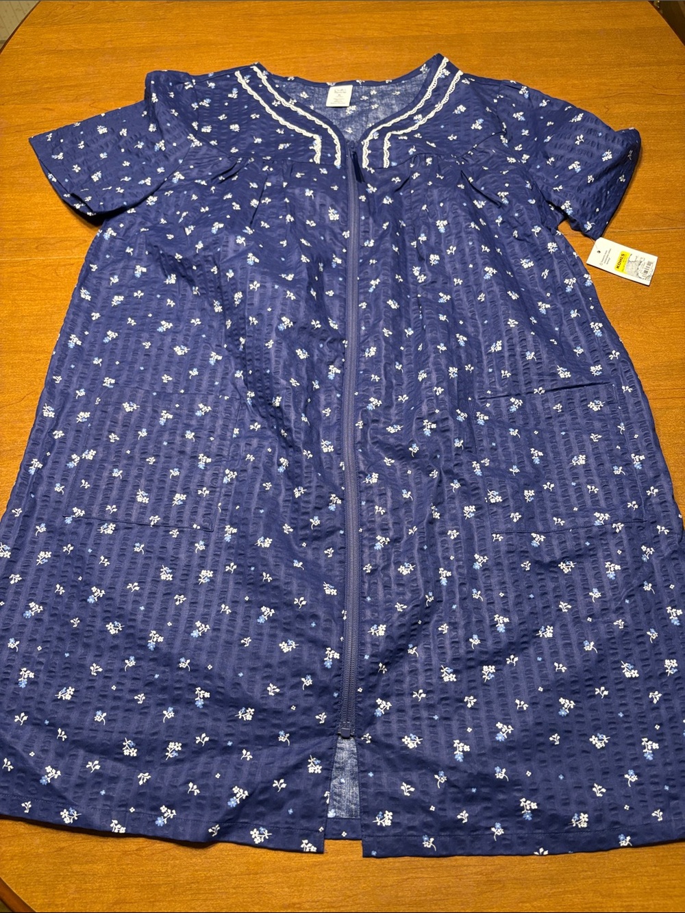 croft & barrow Navy Floral Zip-Front Patio Dress